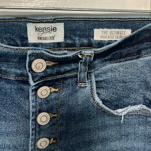 kensie jeans vintage LUXE The Ultimate High Rise Skinny Button Fly